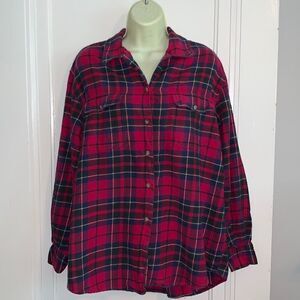 Provisions pink & black plaid flannel shirt